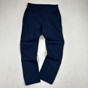 Prana Halle Hiking Pants Navy Blue Straight Leg Outdoor Stretch Trousers Mens